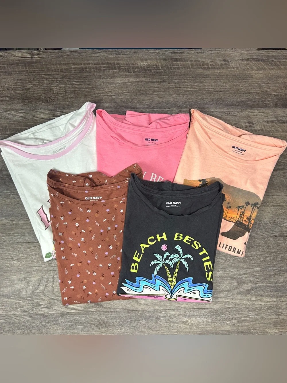 (0001) Girls: XXL 18/18 Plus Old Navy Graphic Tee Short Sleeve 5pc Bundle- B2